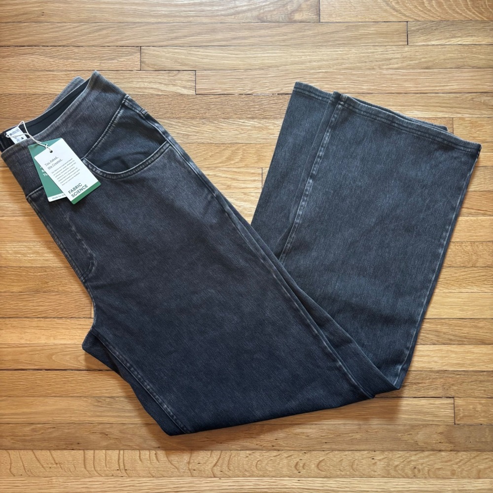 Halara Flex High Waisted Tummy Control Wide Leg Casual Jeans Black Retro Boho - Picture 3 of 10